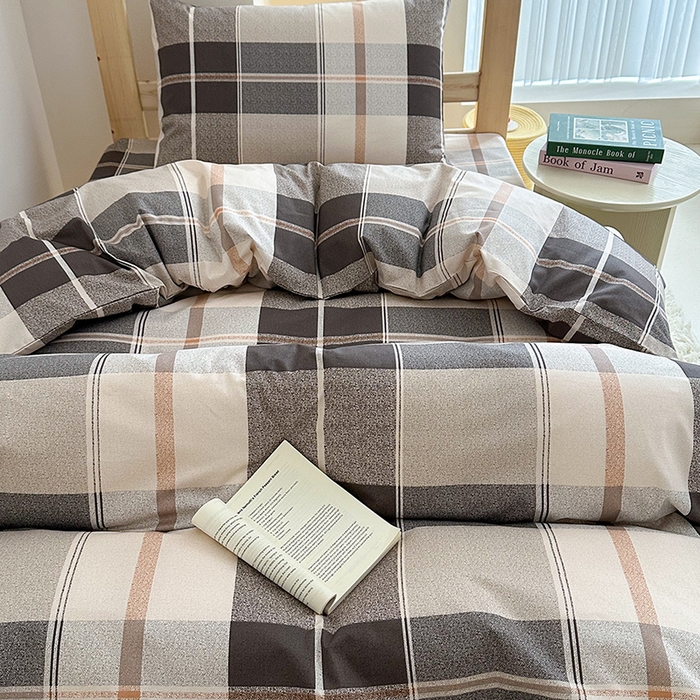 91家纺网 家纺一手货源 找家纺 天之爱2025新款全棉13372学生宿舍上下铺三件套多件套 咖韵