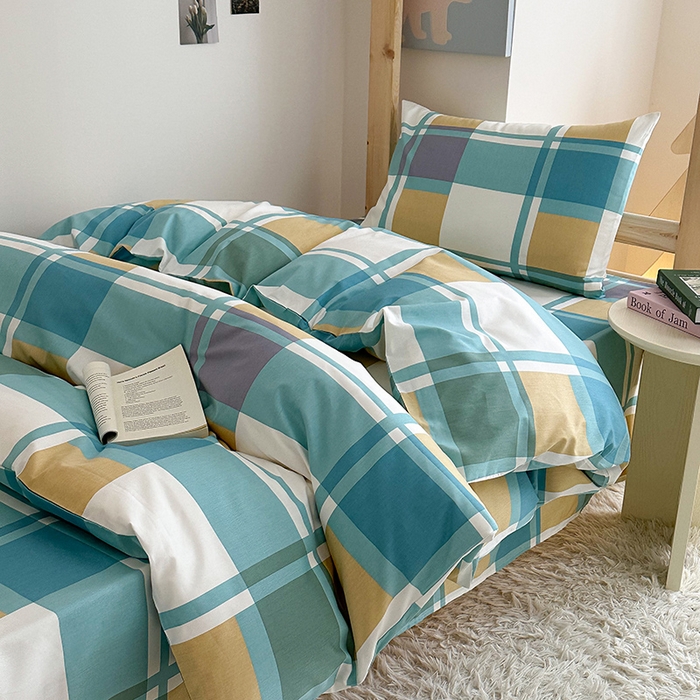 91家纺网 家纺一手货源 找家纺 天之爱2025新款全棉13372学生宿舍上下铺三件套多件套 白鹭