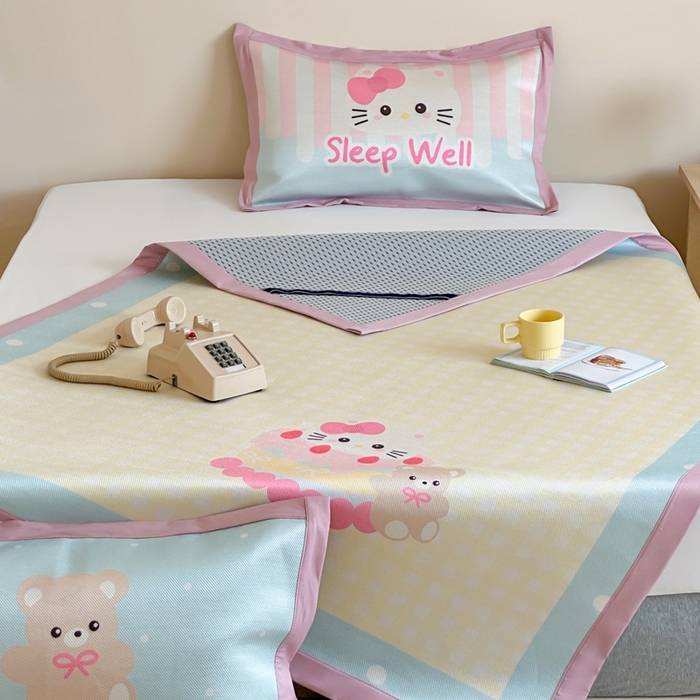 91家纺网 家纺一手货源 找家纺 觅糖家纺2025新款韩系数码卡通印花冰藤席 冰藤席-生日派对