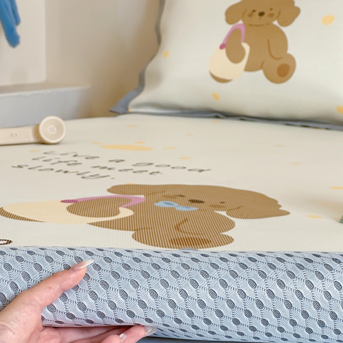 91家纺网 家纺一手货源 找家纺 觅糖家纺2025新款韩系数码卡通印花冰藤席 冰藤席-晴天狗