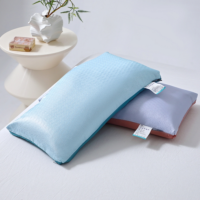 91家纺网 家纺一手货源 找家纺 糖果枕芯2025新款冰丝荞麦枕芯A面冰丝B面全棉 灰色 30*50cm