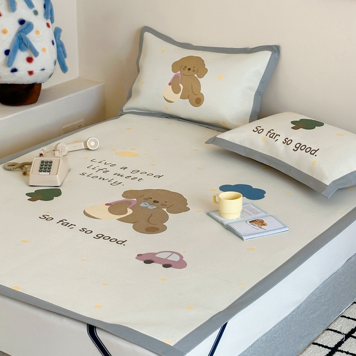 91家纺网 家纺一手货源 找家纺 觅糖家纺2025新款韩系数码卡通印花冰藤席 冰藤席-晴天狗