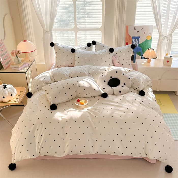 91家纺网 家纺一手货源 找家纺 （总）多品家纺 2025新款超柔水洗棉奶油系毛球款单被套