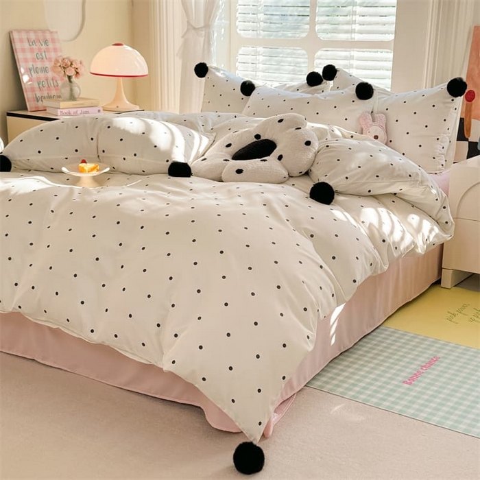 91家纺网 家纺一手货源 找家纺 （总）多品家纺 2025新款超柔水洗棉奶油系毛球款单被套