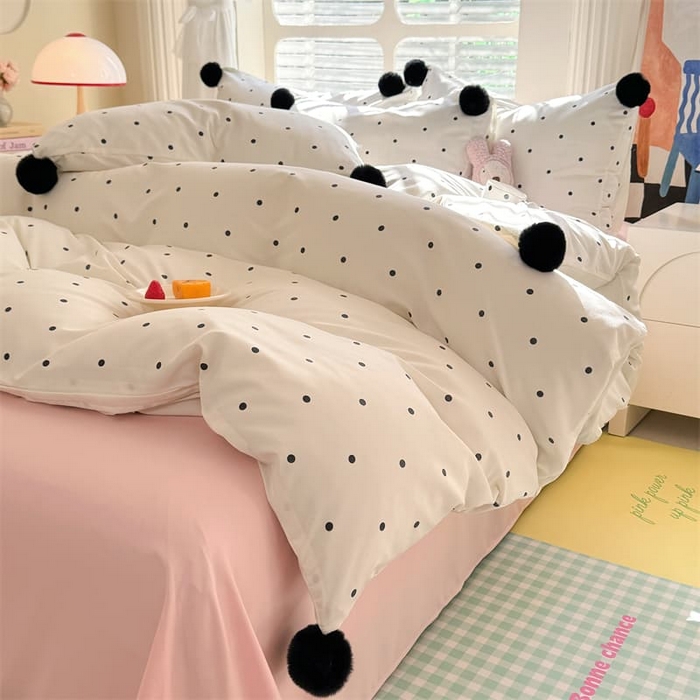 91家纺网 家纺一手货源 找家纺 （总）多品家纺 2025新款超柔水洗棉奶油系毛球款单被套