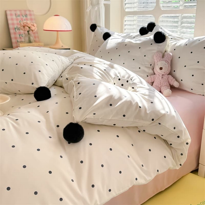 91家纺网 家纺一手货源 找家纺 （总）多品家纺 2025新款超柔水洗棉奶油系毛球款单被套