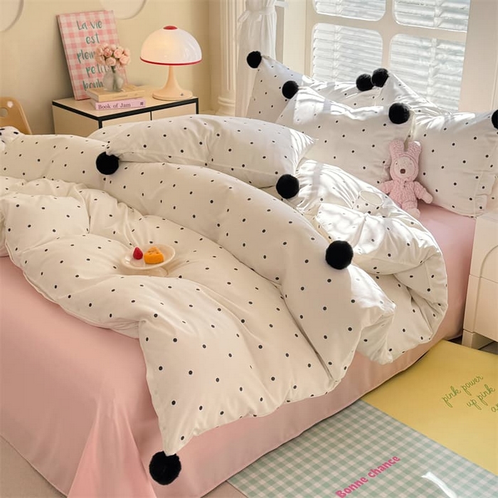 91家纺网 家纺一手货源 找家纺 （总）多品家纺 2025新款超柔水洗棉奶油系毛球款单被套