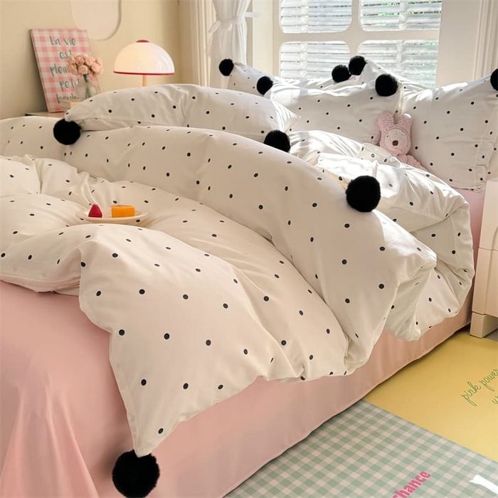 91家纺网 家纺一手货源 找家纺 （总）多品家纺 2025新款超柔水洗棉奶油系毛球款单被套