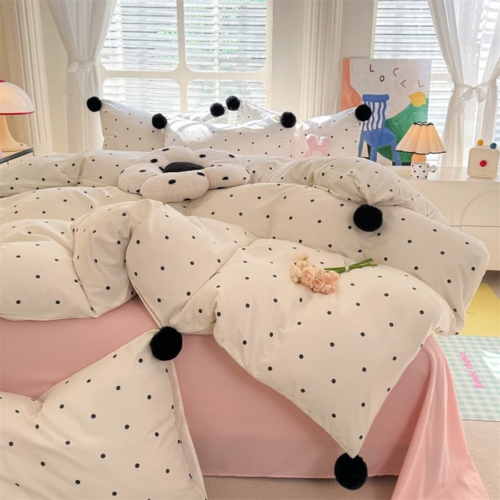 91家纺网 家纺一手货源 找家纺 （总）多品家纺 2025新款超柔水洗棉奶油系毛球款单被套