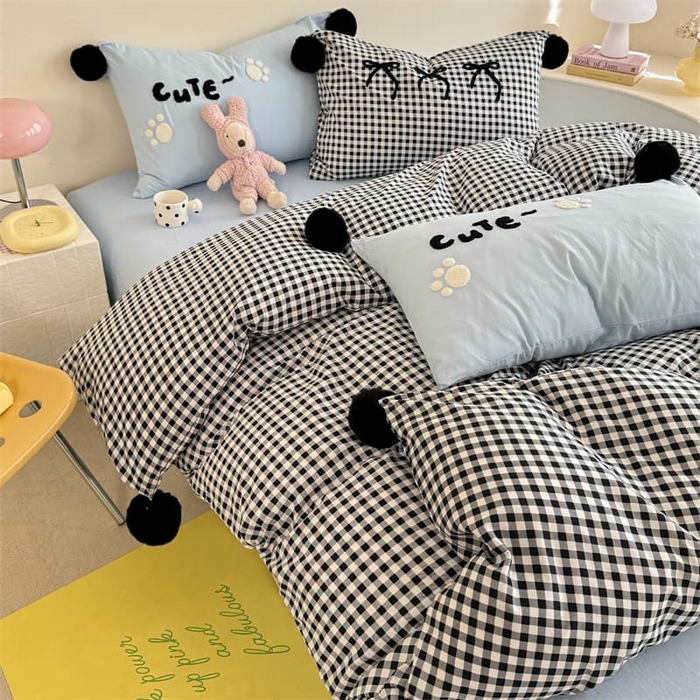 91家纺网 家纺一手货源 找家纺 多品家纺 2025新款超柔水洗棉奶油系毛球款单被套 卿本佳人