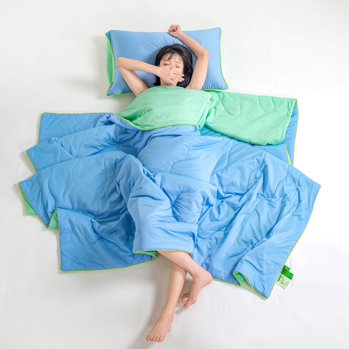 91家纺网 家纺一手货源 找家纺 咏绒家纺工厂店 2025新款（礼盒装）A类氨纶凉感丝西瓜大豆空调被夏被 蜜瓜绿