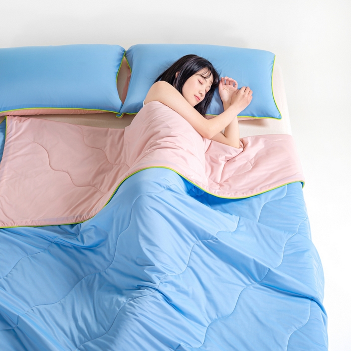 91家纺网 家纺一手货源 找家纺 咏绒家纺工厂店 2025新款（礼盒装）A类氨纶凉感丝西瓜大豆空调被夏被 西瓜粉