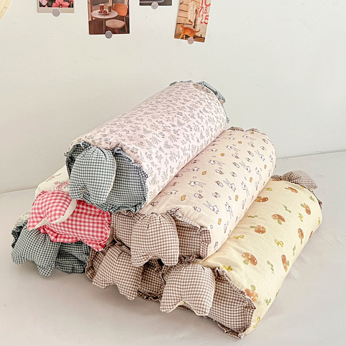 （总）卓昌枕芯 2025新款全棉双层纱荞麦枕枕头枕芯卡通儿童学生成人护颈枕-田园兔