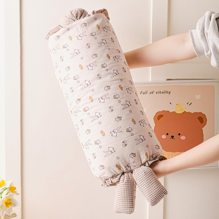 91家纺网 家纺一手货源 找家纺 卓昌枕芯 2025新款全棉双层纱荞麦枕枕头枕芯卡通儿童学生成人护颈枕-田园兔 田园兔-花朵兔 图片款/对