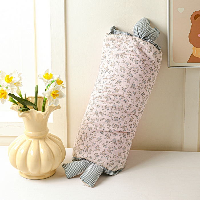 91家纺网 家纺一手货源 找家纺 卓昌枕芯 2025新款全棉双层纱荞麦枕枕头枕芯卡通儿童学生成人护颈枕-田园兔 田园兔-伊朵粉 图片款/只