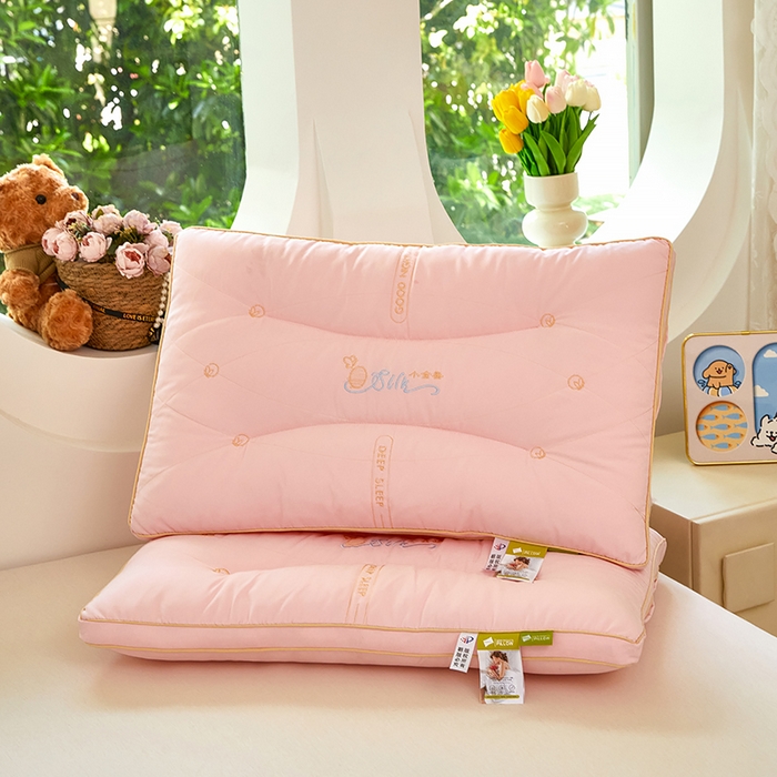 91家纺网 家纺一手货源 找家纺 晚儿 2025新款蚕禧眠呵护枕枕头枕芯 蚕禧眠呵护枕—蜜桃粉 48x74cm/对