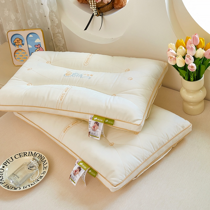 91家纺网 家纺一手货源 找家纺 晚儿 2025新款蚕禧眠呵护枕枕头枕芯 蚕禧眠呵护枕—牛奶白 48x74cm/只