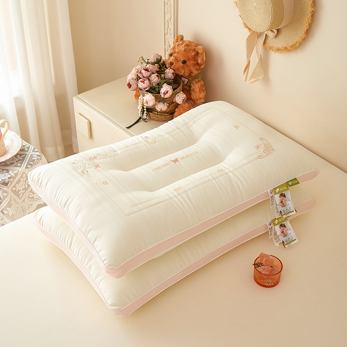 91家纺网 家纺一手货源 找家纺 晚儿 2025新款蝶梦云端枕枕头枕芯 蝶梦云端枕—白 48x74cm/对