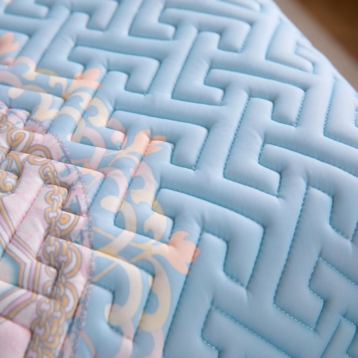 91家纺网 家纺一手货源 找家纺 美丽折家纺 2025夏季新品高端加厚8mm全冰丝生物基乳胶凉席三件套 水洗天然乳胶凉席 德莎丽堡