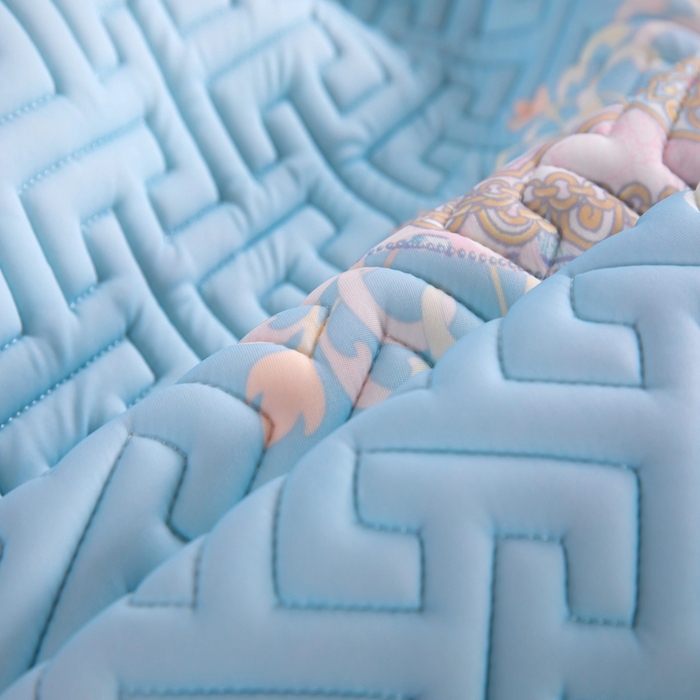 91家纺网 家纺一手货源 找家纺 美丽折家纺 2025夏季新品高端加厚8mm全冰丝生物基乳胶凉席三件套 水洗天然乳胶凉席 德莎丽堡