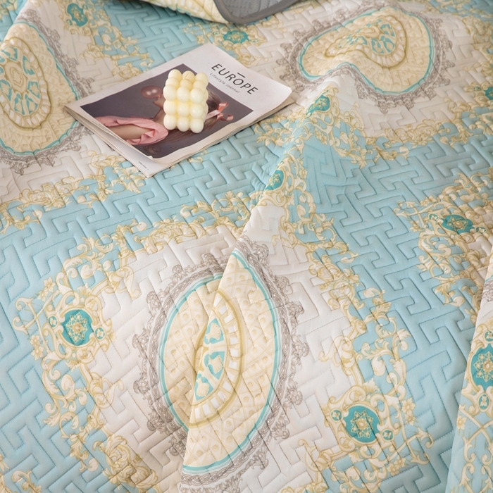 91家纺网 家纺一手货源 找家纺 美丽折家纺 2025夏季新品高端加厚8mm全冰丝生物基乳胶凉席三件套 水洗天然乳胶凉席 雅恩