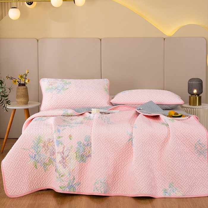 美丽折家纺 2025夏季新品高端加厚8mm全冰丝生物基乳胶凉席三件套 水洗天然乳胶凉席 爱尔兰风采