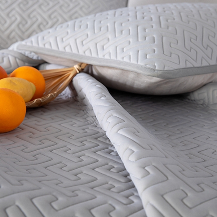 91家纺网 家纺一手货源 找家纺 美丽折家纺 2025夏季新品高端加厚8mm全冰丝生物基乳胶凉席三件套 水洗天然乳胶凉席 经典灰T