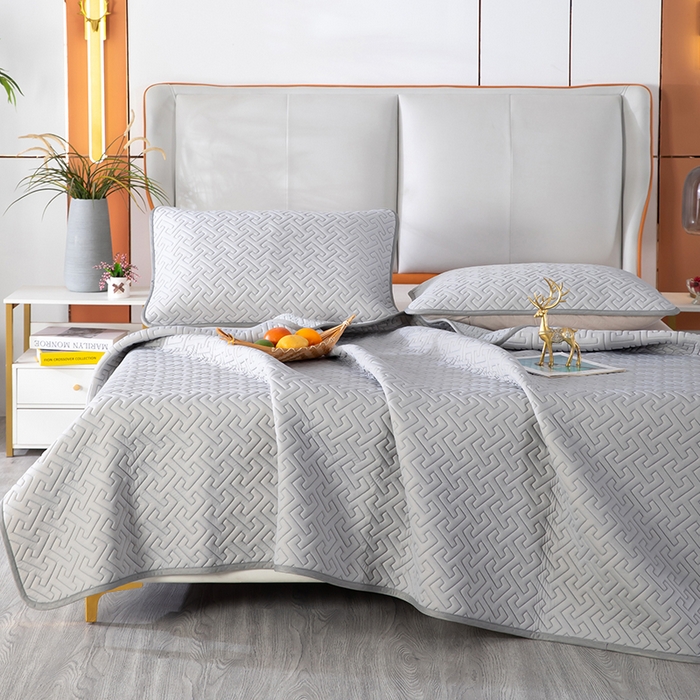 美丽折家纺 2025夏季新品高端加厚8mm全冰丝生物基乳胶凉席三件套 水洗天然乳胶凉席 经典灰T