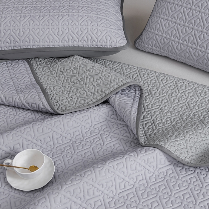 91家纺网 家纺一手货源 找家纺 美丽折家纺 2025夏季新品高端加厚8mm全冰丝生物基乳胶凉席三件套 水洗天然乳胶凉席 经典灰Y