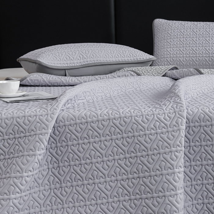 91家纺网 家纺一手货源 找家纺 美丽折家纺 2025夏季新品高端加厚8mm全冰丝生物基乳胶凉席三件套 水洗天然乳胶凉席 经典灰Y