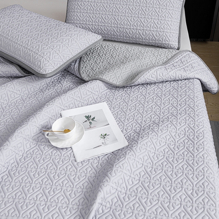 91家纺网 家纺一手货源 找家纺 美丽折家纺 2025夏季新品高端加厚8mm全冰丝生物基乳胶凉席三件套 水洗天然乳胶凉席 经典灰Y