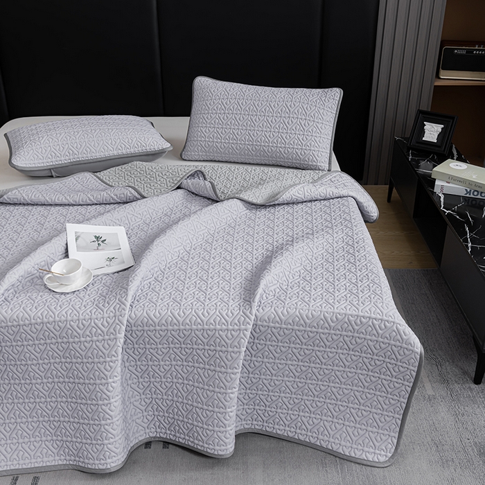 美丽折家纺 2025夏季新品高端加厚8mm全冰丝生物基乳胶凉席三件套 水洗天然乳胶凉席 经典灰Y