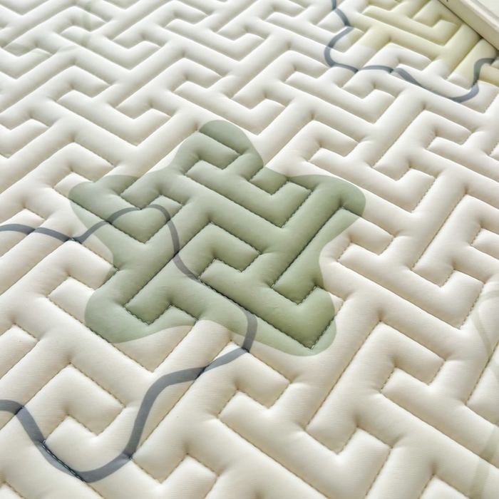 91家纺网 家纺一手货源 找家纺 美丽折家纺 2025夏季新品高端加厚8mm全冰丝生物基乳胶凉席三件套 水洗天然乳胶凉席 星语-浅绿