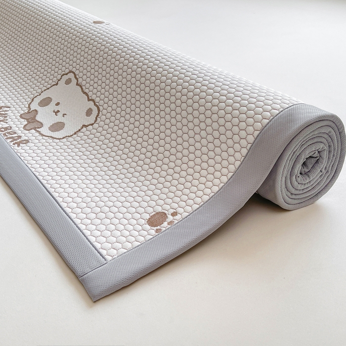 91家纺网 家纺一手货源 找家纺 梵朴 2025新款直播A类冰豆豆凉席席子三件套凉豆豆软凉席可机洗空调席子 LUCK熊-咖