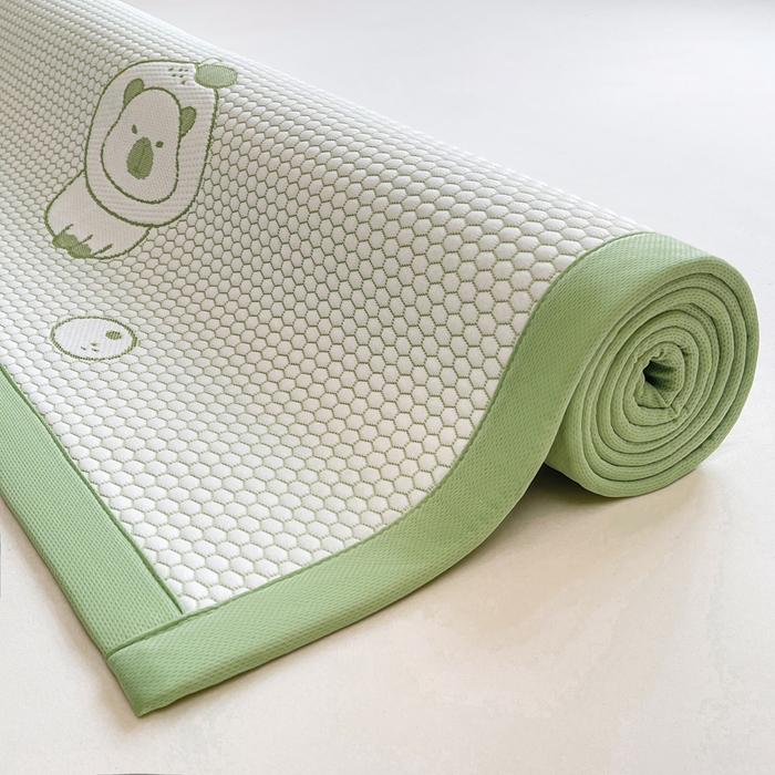 91家纺网 家纺一手货源 找家纺 梵朴 2025新款直播A类冰豆豆凉席席子三件套凉豆豆软凉席可机洗空调席子 卡皮巴拉-绿