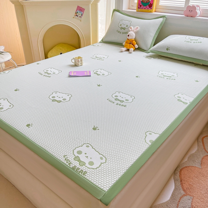 91家纺网 家纺一手货源 找家纺 （总）梵朴 2025新款直播A类冰豆豆凉席席子三件套凉豆豆软凉席可机洗空调席子