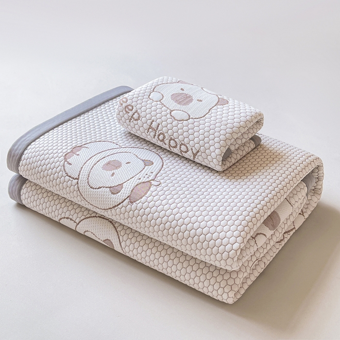 91家纺网 家纺一手货源 找家纺 梵朴 2025新款直播A类冰豆豆凉席席子三件套凉豆豆软凉席可机洗空调席子 卡皮巴拉-咖