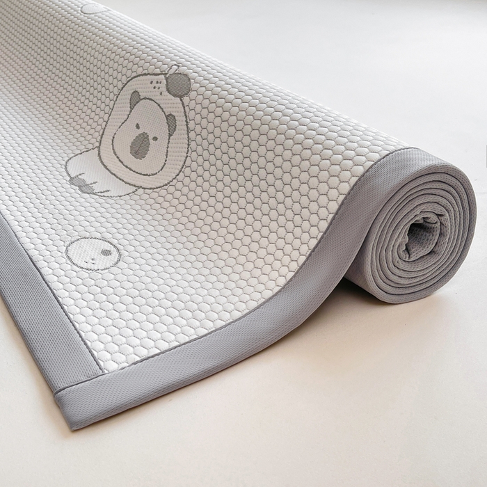 91家纺网 家纺一手货源 找家纺 梵朴 2025新款直播A类冰豆豆凉席席子三件套凉豆豆软凉席可机洗空调席子 卡皮巴拉-灰