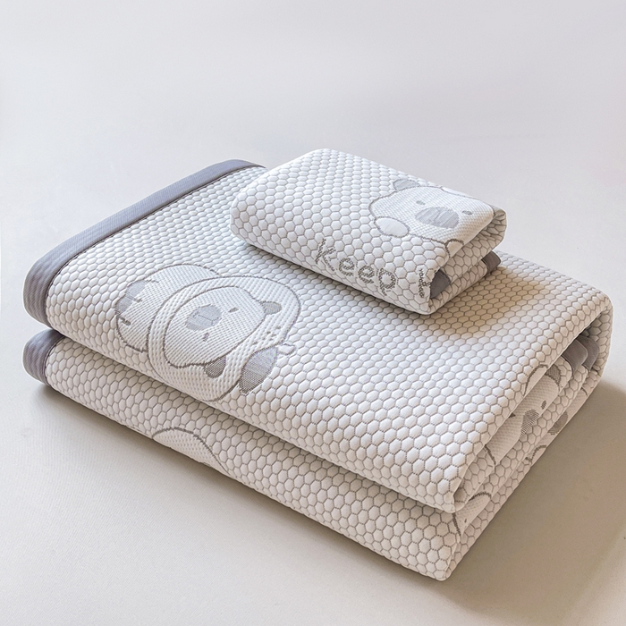 91家纺网 家纺一手货源 找家纺 梵朴 2025新款直播A类冰豆豆凉席席子三件套凉豆豆软凉席可机洗空调席子 卡皮巴拉-灰