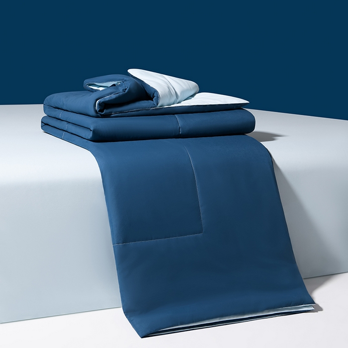 招财狼家纺 2025新款亚朵同款7A活性印染抗菌夏凉被空调被夏被 凉感蓝