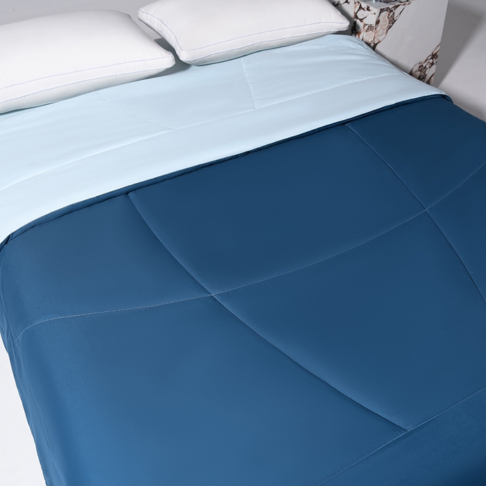 91家纺网 家纺一手货源 找家纺 招财狼家纺 2025新款亚朵同款7A活性印染抗菌夏凉被空调被夏被 凉感蓝