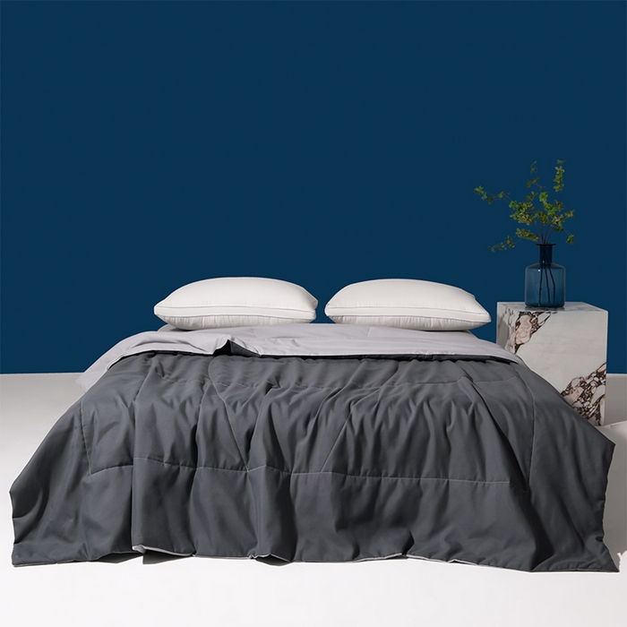 91家纺网 家纺一手货源 找家纺 招财狼家纺 2025新款亚朵同款7A活性印染抗菌夏凉被空调被夏被 凉感灰