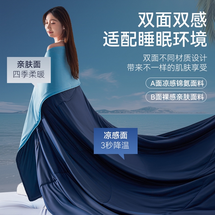 91家纺网 家纺一手货源 找家纺 （总）满圆红家纺 2025新款满圆红星球同款双面双感夏凉被