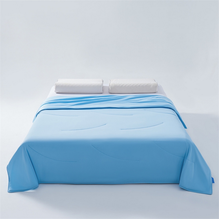 91家纺网 家纺一手货源 找家纺 满圆红家纺 2025新款满圆红星球同款双面双感夏凉被 极境冰蓝