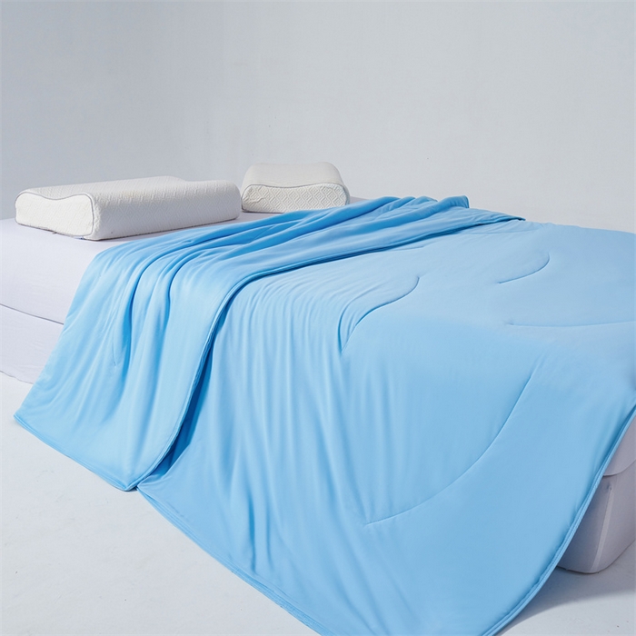 91家纺网 家纺一手货源 找家纺 满圆红家纺 2025新款满圆红星球同款双面双感夏凉被 极境冰蓝