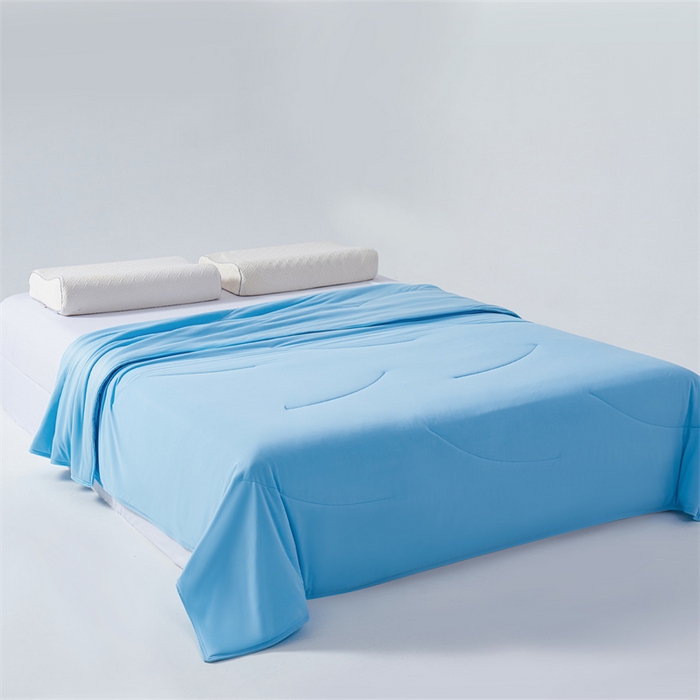 91家纺网 家纺一手货源 找家纺 满圆红家纺 2025新款满圆红星球同款双面双感夏凉被 极境冰蓝