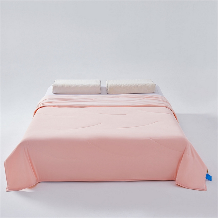 91家纺网 家纺一手货源 找家纺 满圆红家纺 2025新款满圆红星球同款双面双感夏凉被 沁雪粉玉