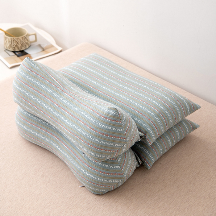 91家纺网 家纺一手货源 找家纺 大熊枕芯 2025新款全棉水洗棉荞麦三角组合枕 枕头枕芯 三角组合款-深蓝 三角组合枕/只