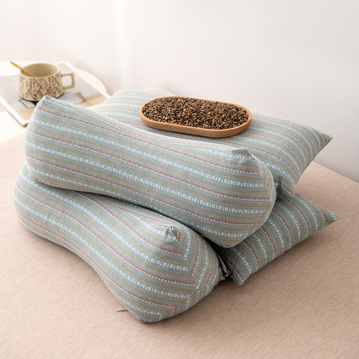 91家纺网 家纺一手货源 找家纺 大熊枕芯 2025新款全棉水洗棉荞麦三角组合枕 枕头枕芯 三角组合款-深蓝 三角组合枕/只