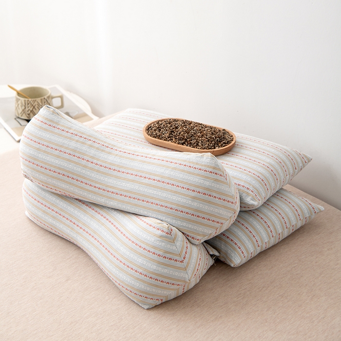 91家纺网 家纺一手货源 找家纺 大熊枕芯 2025新款全棉水洗棉荞麦三角组合枕 枕头枕芯 三角组合款-浅蓝 三角组合枕/只